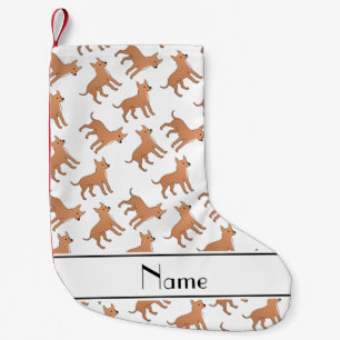 Petite Chaussette De Noël Nom personnalisé Chihuahua blanc chiens