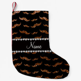 Petite Chaussette De Noël Nom personnalisé chocolat parties scintillant brun