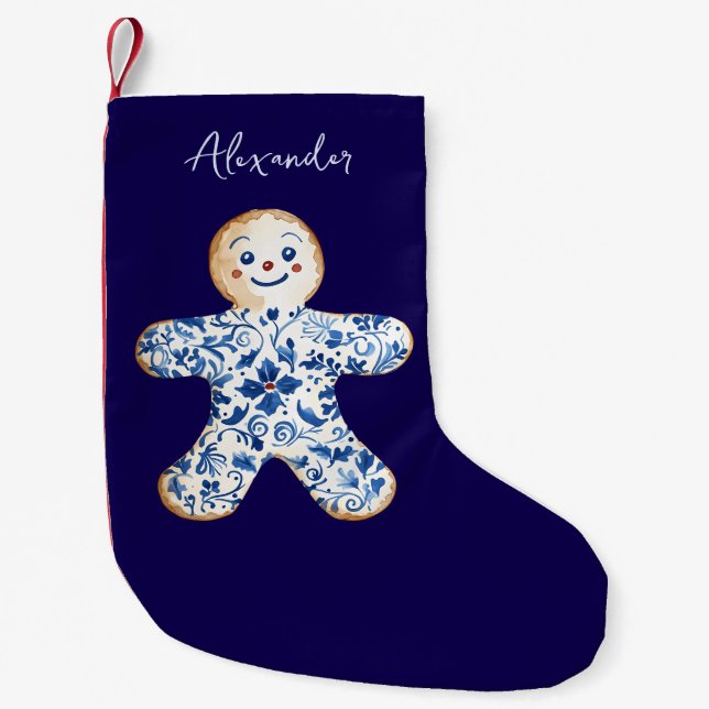 Petite Chaussette De Noël Nom personnalisé Noël Cookie Chinoiserie (Devant)