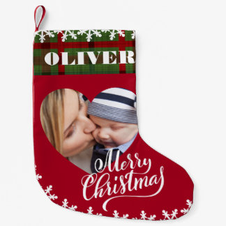 Petite Chaussette De Noël Nom personnalisé Photo Joyeux Noël Stocker