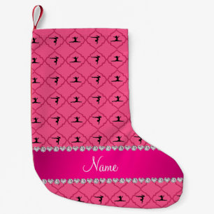 Petite Chaussette De Noël Nom personnalisé rose marocain gymnastique