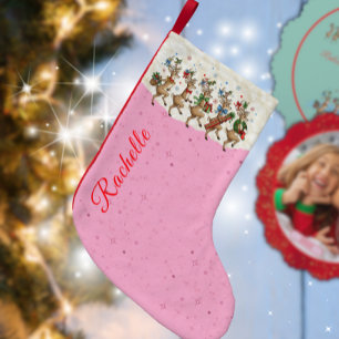 Petite Chaussette De Noël Nom rose Marching Quirinal Christmas Reindeer