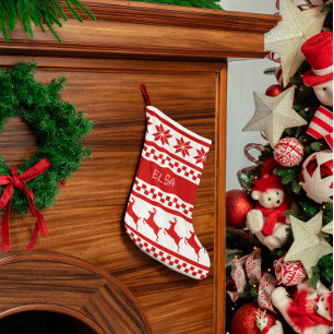 Petite Chaussette De Noël Nordique Print Reindeer Fair Isle