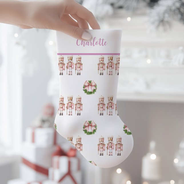 Petite Chaussette De Noël Nostalgale de Noisette rose (Pink Nutcracker Christmas Stocking)