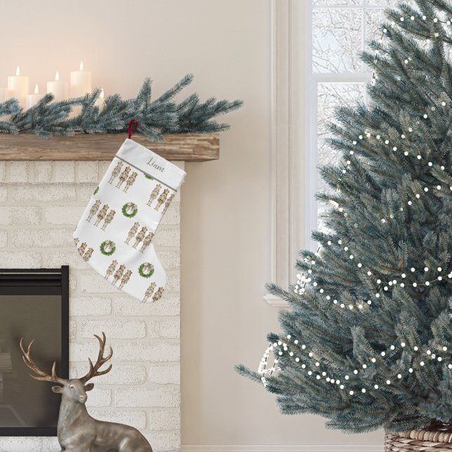 Petite Chaussette De Noël Nostalgie de nostalgie de noisette d'or (Gold Nutcracker Christmas Stocking)