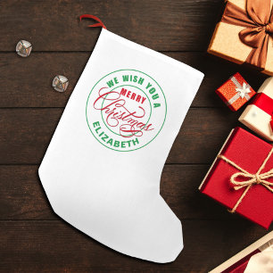 Petite Chaussette De Noël Nous Vous Souhaitons Un Joyeux Nom Personnalisé De
