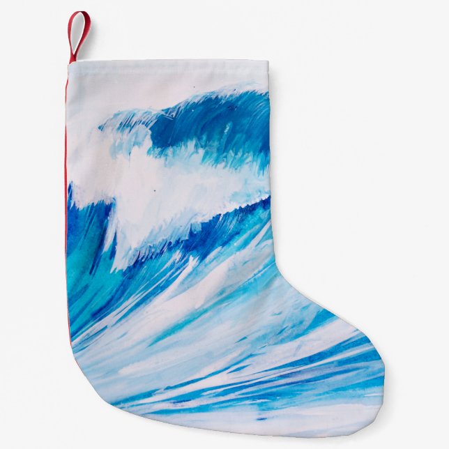 Petite Chaussette De Noël Ocean Waves : Blumarine Watercolor Beauté. (Devant)