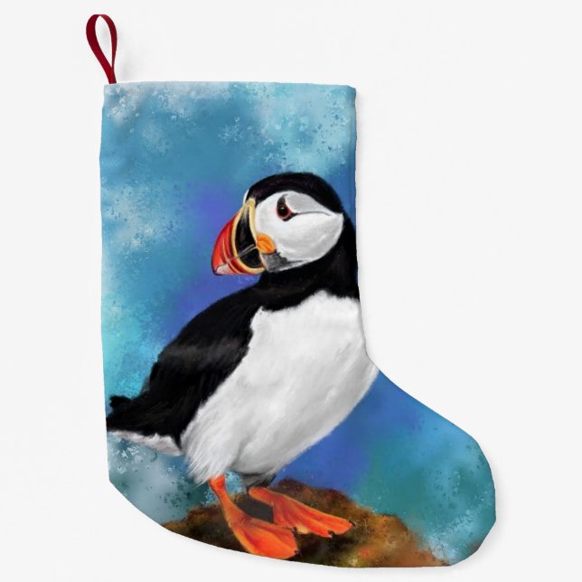 Petite Chaussette De Noël Oiseau de pouffin de l'Atlantique Stocking de Noël (Devant)