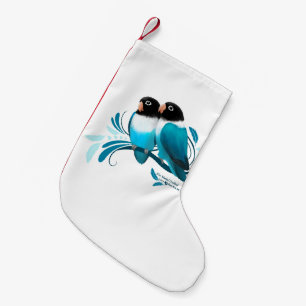Petite Chaussette De Noël Oiseaux bleus masqués