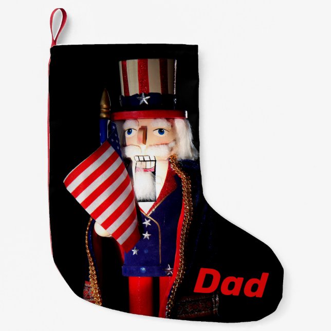 Petite Chaussette De Noël Oncle personnalisé Sam Nutcracker (Devant)