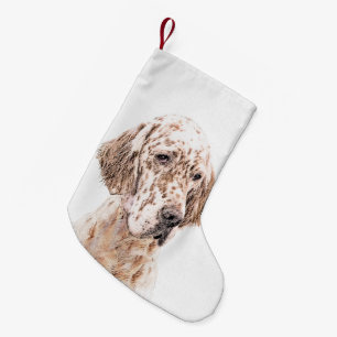 Petite Chaussette De Noël Orange Belton Painting Dog Art
