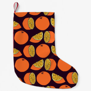 Petite Chaussette De Noël Oranges sans couture motif, texture vintage.