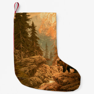 Petite Chaussette De Noël Ours dans les montagnes Rocheuses, brun, animal, g
