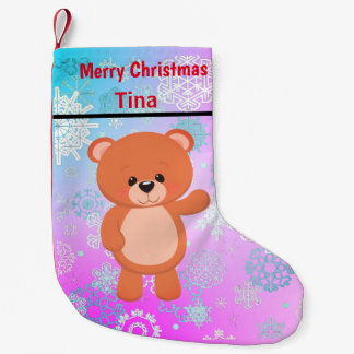 Petite Chaussette De Noël Ours en peluche