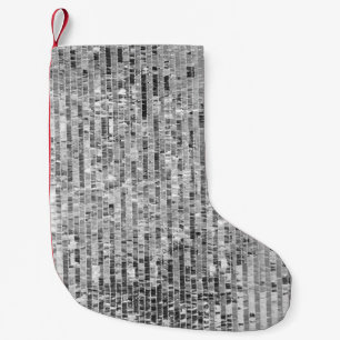 Petite Chaussette De Noël Paillettes en argent motif transparent
