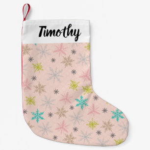 Petite Chaussette De Noël Paillettes rose Turquoise Lime Vert Gris