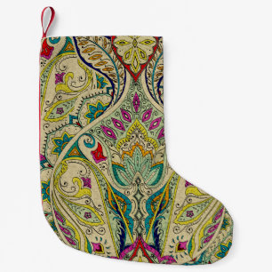 Petite Chaussette De Noël Paisley motif de l'Inde, frontière bohème.