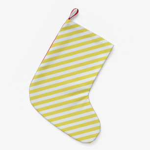 Petite Chaussette De Noël Pale Gold et White Stripes par Shirley Taylor