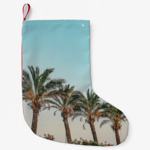 PETITE CHAUSSETTE DE NOËL PALMIERS VERTS SOUS LE CIEL BLEU