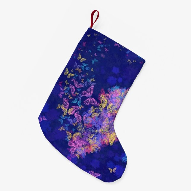 Petite Chaussette De Noël Papillons de coeur Noël Stocker (Devant (Accrochage))
