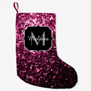 Petite Chaussette De Noël Parties scintillant rose foncé brillant scintille 