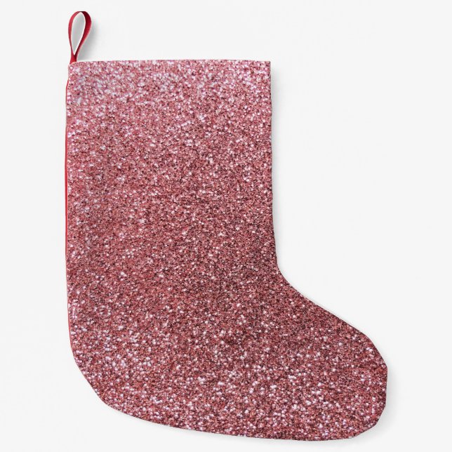 Petite Chaussette De Noël Parties scintillant rose pâle (Devant)