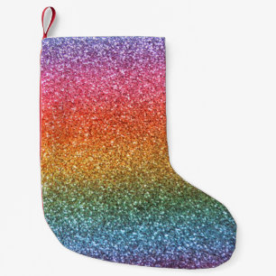 Petite Chaussette De Noël Parties scintillantes intelligentes d'arc-en-ciel