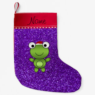 Petite Chaussette De Noël Parties scintillantes pourpres personnalisées
