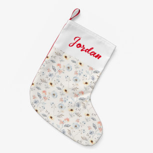 Petite Chaussette De Noël Pastel Poppy Floral Garden Motif