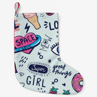 Petite Chaussette De Noël Patch de mode : Stickers Pop Art.