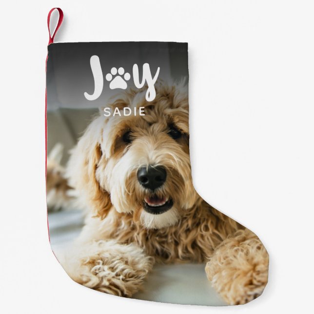 Petite Chaussette De Noël Pâtes & Joy Photo Animaux de Noël (Devant)