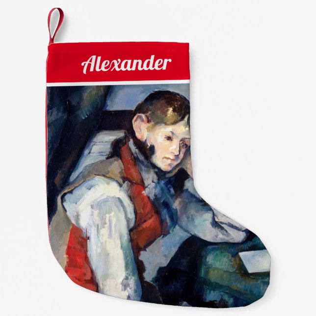 Petite Chaussette De Noël Paul Cezanne - Garçon dans la veste rouge (Devant)
