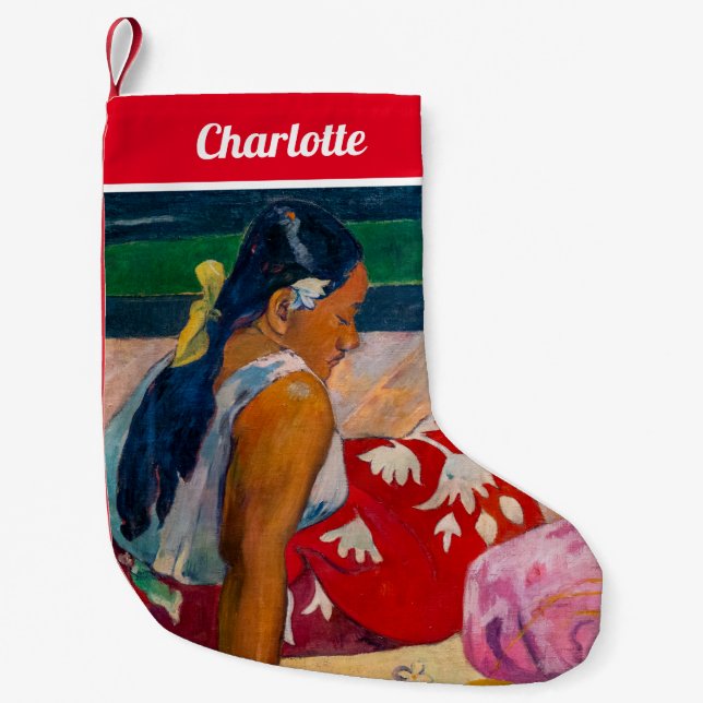Petite Chaussette De Noël Paul Gauguin - Femmes tahitiennes sur la plage (Devant)