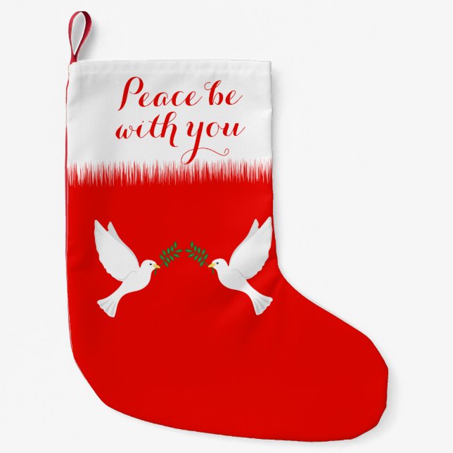 Petite Chaussette De Noël Peace Be With You et White Dots (Devant)