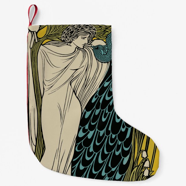 Petite Chaussette De Noël Peacock Fine Art Bird Nouveau (Devant)