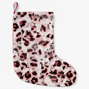 Petite Chaussette De Noël Peau Animal Léopard : Élégance Teinture Tie.