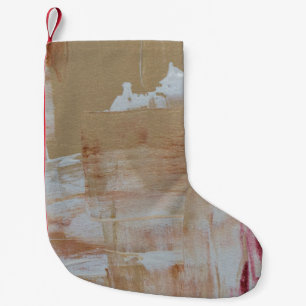 Petite Chaussette De Noël Peinture abstraite Brown et blanche