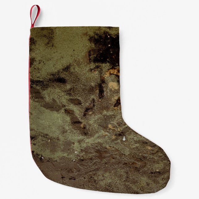 Petite Chaussette De Noël Peinture abstraite Brown et noire (Devant)