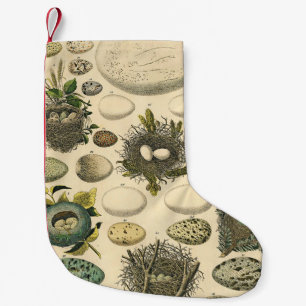 Petite Chaussette De Noël Peinture artistique de nid d'oeuf d'oiseau vintage