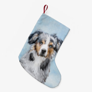 Petite Chaussette De Noël Peinture de berger américaine miniature - L'art d