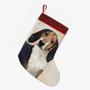 Petite Chaussette De Noël Peinture de Treeing Walker Coonhound - Œuvre d'art