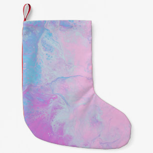 PETITE CHAUSSETTE DE NOËL PEINTURE PASTEL ET BLEU