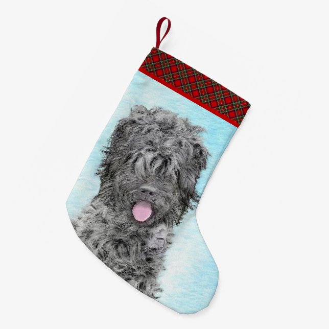 Petite Chaussette De Noël Peinture russe Terrier noir - Chien original migno (Devant (Accrochage))