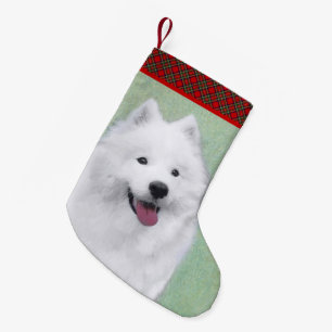Petite Chaussette De Noël Peinture Samoyed - Cute Original Chien Art