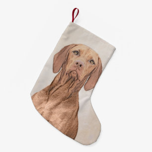 Petite Chaussette De Noël Peinture Vizsla - Joli art original chien