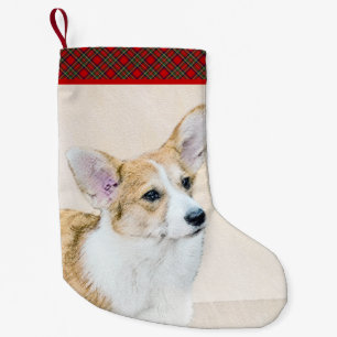 Petite Chaussette De Noël Pembroke Welsh Corgi Peinture - Art Chien original