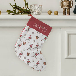 Petite Chaussette De Noël Père Noël baseball personnalisé