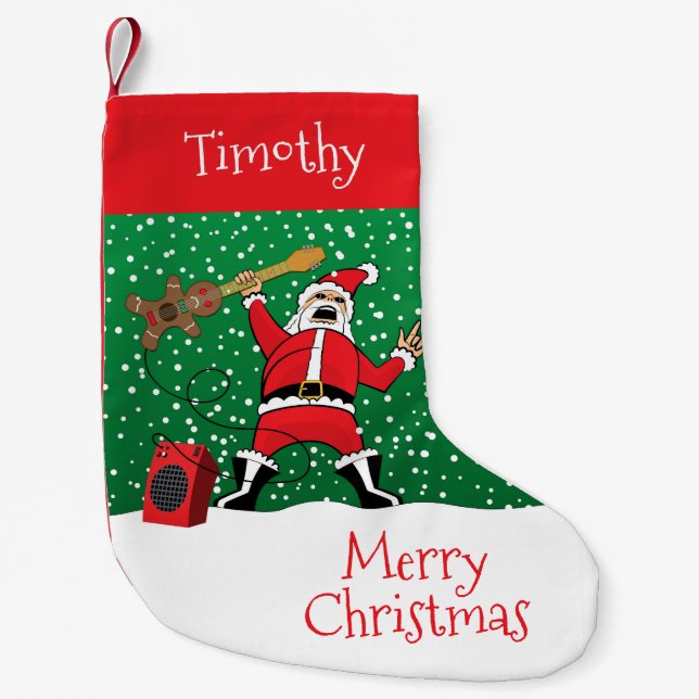 Petite Chaussette De Noël Père Noël en métal lourd (Devant)