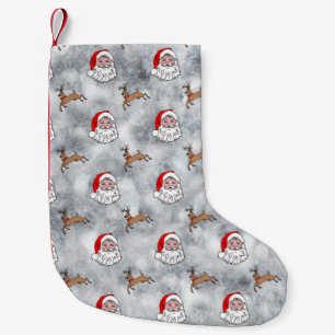 Petite Chaussette De Noël Père Noël et Reindeer Christmas Stocking