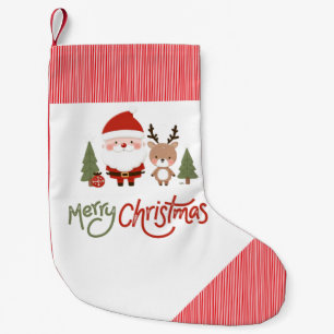 Petite Chaussette De Noël Père Noël et rennes de Noël personnalisés